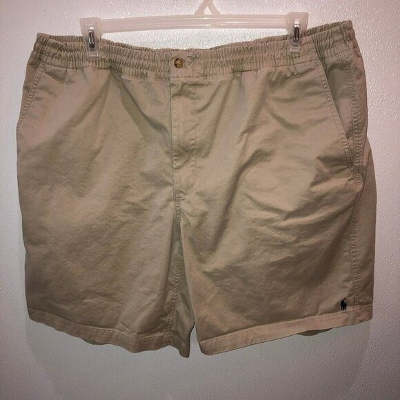 Polo Ralph Lauren Mens XLT Tall Beige Stretch Classic Fit Elastic Waist Shorts - Picture 4 of 12